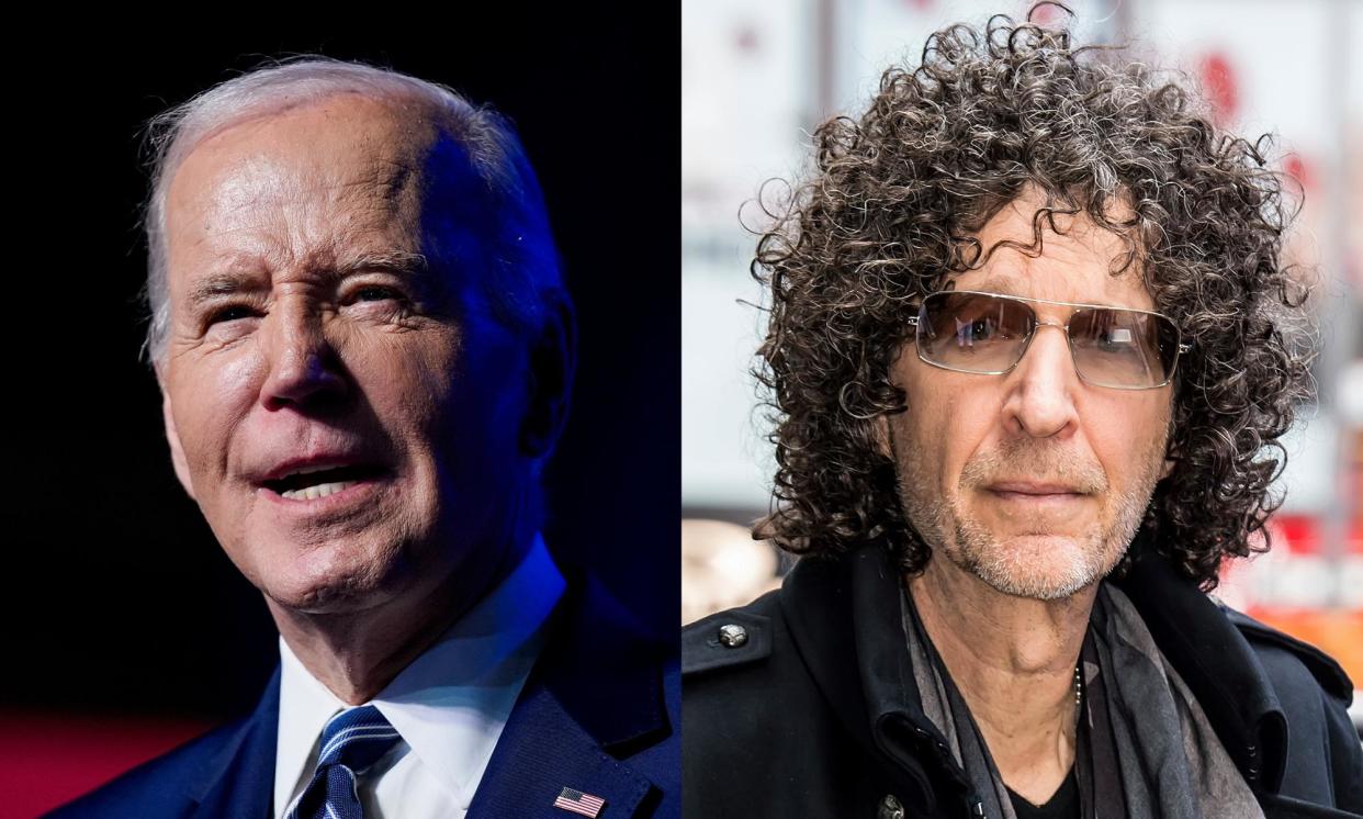 <span>Joe Biden appeared on the famed radio host’s show on Friday.</span><span>Composite: AP, GC Images</span>