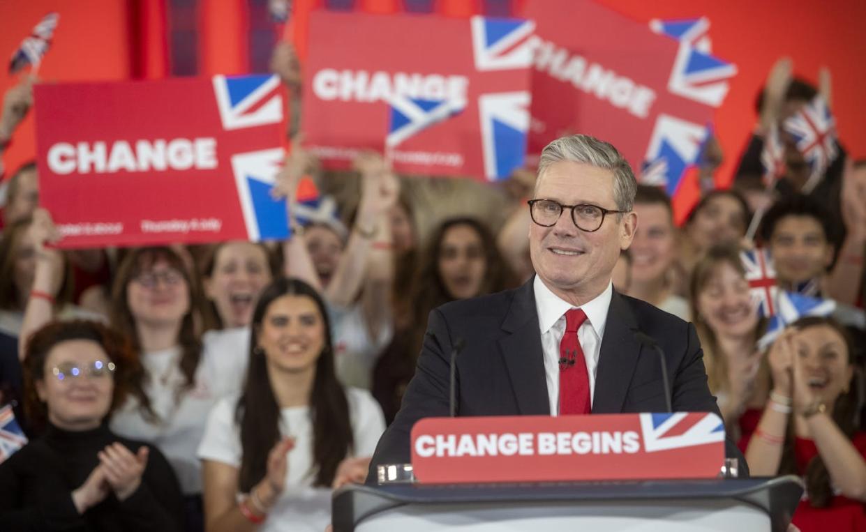 Sir Keir Starmer will follow up election win with trip to Washington D.C. <a href="https://www.gettyimages.co.uk/detail/news-photo/labour-leader-sir-keir-starmer-speaks-to-supporters-at-a-news-photo/2159976917?adppopup=true" rel="nofollow noopener" target="_blank" data-ylk="slk:eff Moore/PA Images via Getty Images;elm:context_link;itc:0;sec:content-canvas" class="link ">eff Moore/PA Images via Getty Images</a>