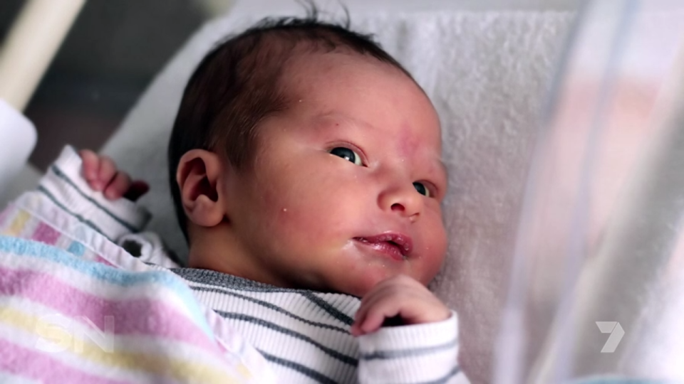 The couple shared some beautiful photos of their baby boy. Photo: Seven/Sunday Night