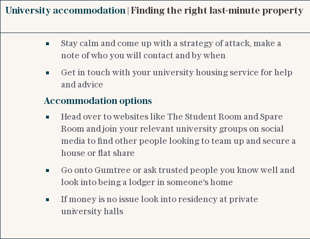 University accommodation | Finding the right last-minute property