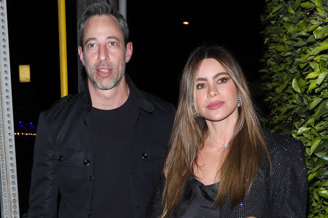 <p>The Hollywood Curtain/Bauer-Griffin/GC Images</p> Justin Saliman and Sofia Vergara are seen at Giorgio Baldi restaurant on March 29, 2024 in Los Angeles, California.