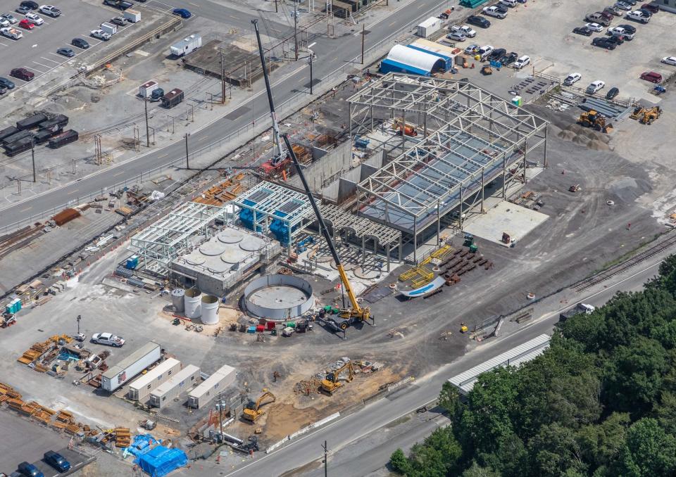A view of construction on the Mercury Treatment Facility’s treatment plant. This infrastructure will allow the U.S. Department of Energy's Office of Environmental Management to begin large-scale cleanup at the Y-12 National Security Complex.