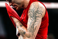 <p>TOKYO, JAPAN - JULY 24: Detail of Matthew Anderson of United States tattoo during Volleyball - Olympics games 2021 match Between USA and France on Day 1 of the Tokyo 2020 Olympic Games at Ariake Arena on July 24, 2021 in Tokyo, Japan. (Photo by Amin Mohammad Jamali/Getty Images)</p> 