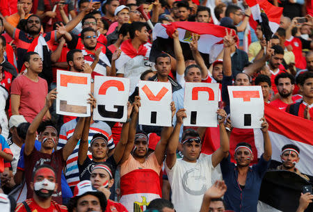 Soccer Football - 2018 World Cup Qualifications - Africa - Egypt vs Congo - Borg El Arab Stadium, Alexandria, Egypt - October 8, 2017 Egypt fans display banners REUTERS/Amr Abdallah Dalsh