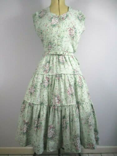 1950s Marspun floral dresses Buy it now price on eBay - £65 Price in the 1950s - 27 shillings, 11 pence 