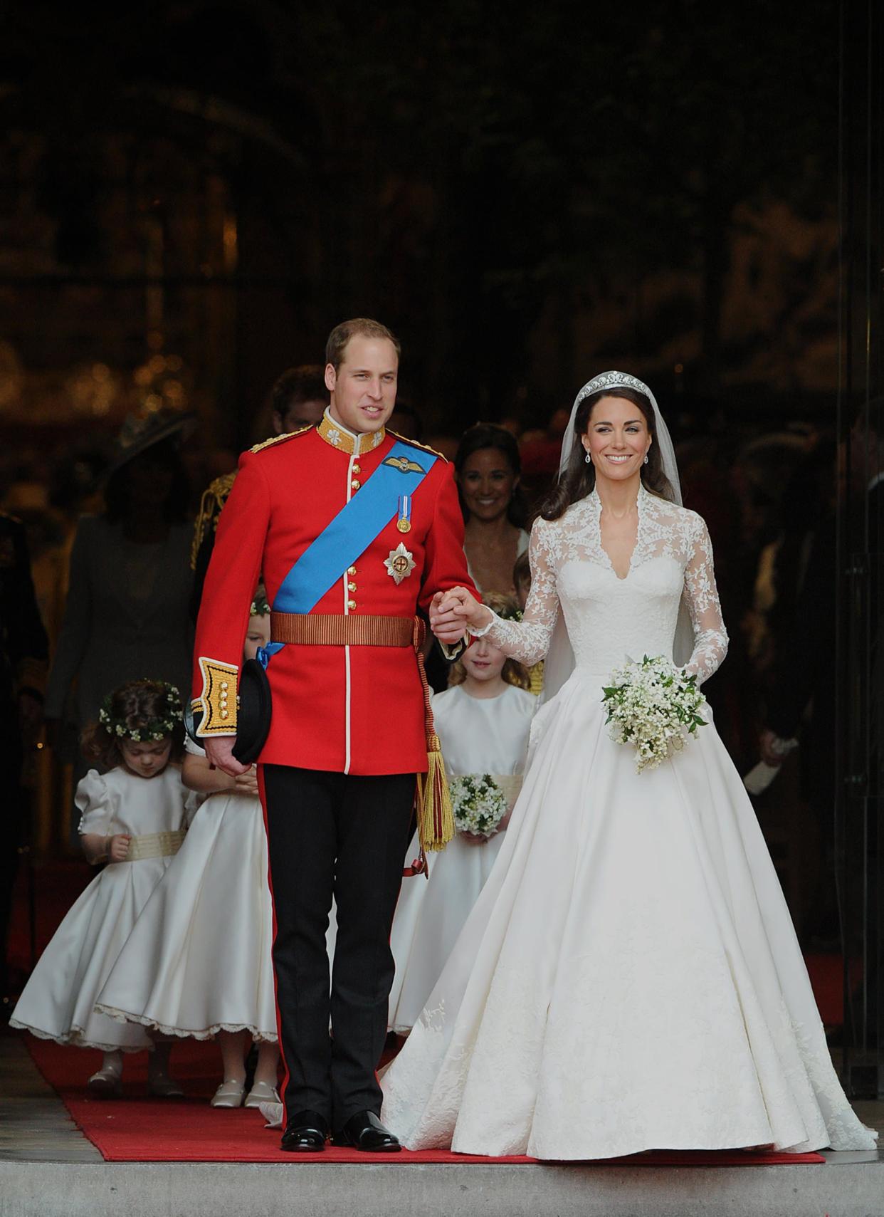 Kate Middleton et le prince William lors de leur mariage le 29 avril 2011  - Carl de Souza - AFP