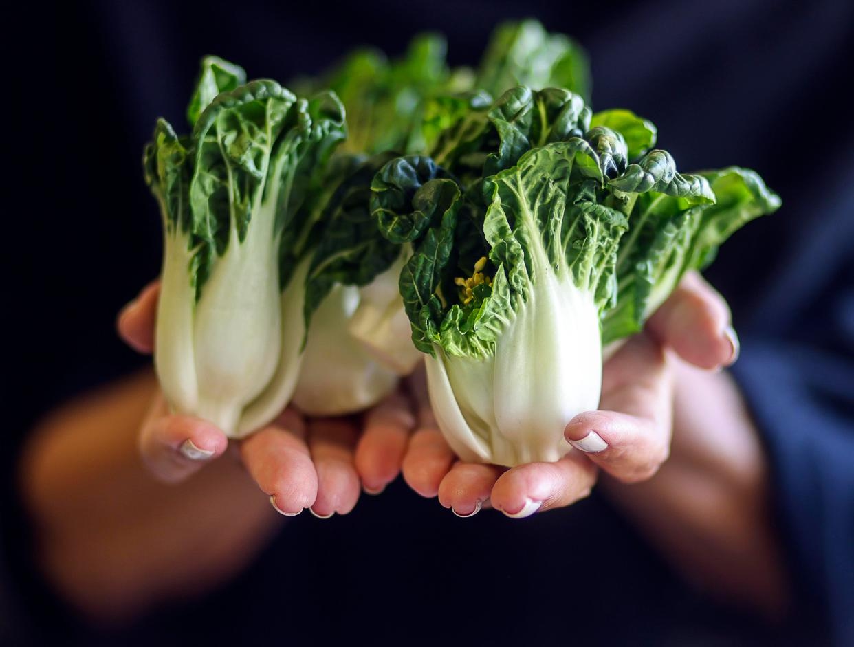 The new year may have us reaching for healthier options such as the baby bok choy that's shown here, photographed at the Jack Scalisi Wholesale Fruit and Produce warehouse in West Palm Beach.  