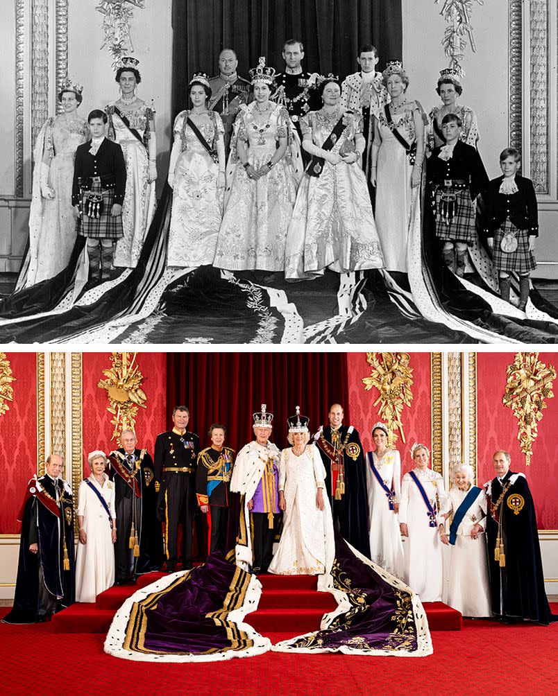 queen elizabeth versus king charles coronation photos