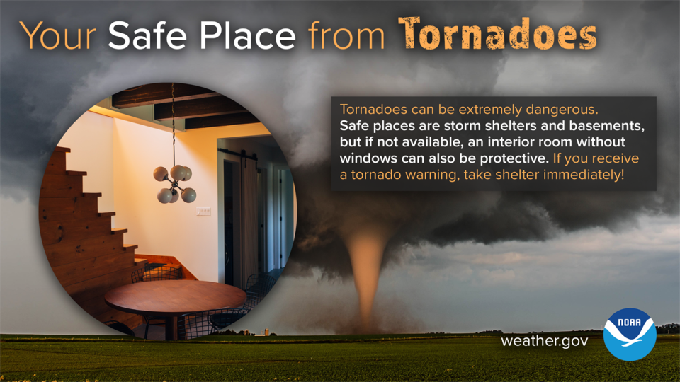 How to stay safe when a tornado threatens.