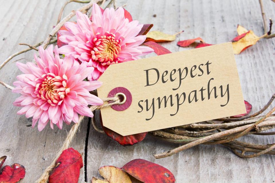 deepest sympathy card and flowers