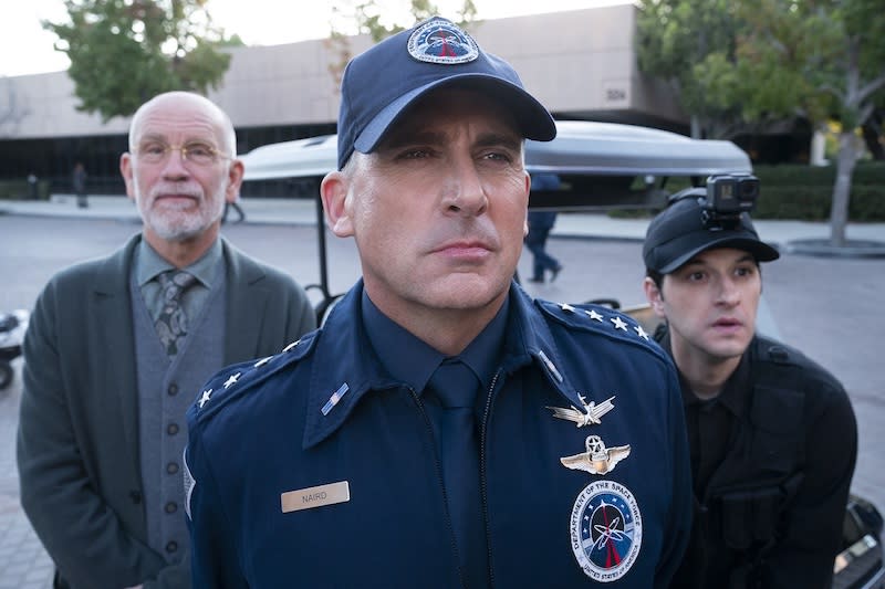 From left: ‘Space Force’ boasts a star-studded cast which includes John Malkovich, Steve Carell and Ben Schwartz. — Picture courtesy of Netflix