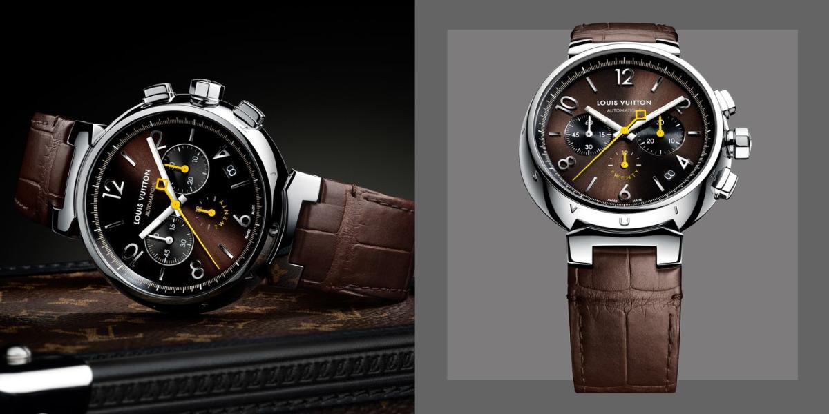 Louis Vuitton celebrates two Tambour watches, the Slim Monogram