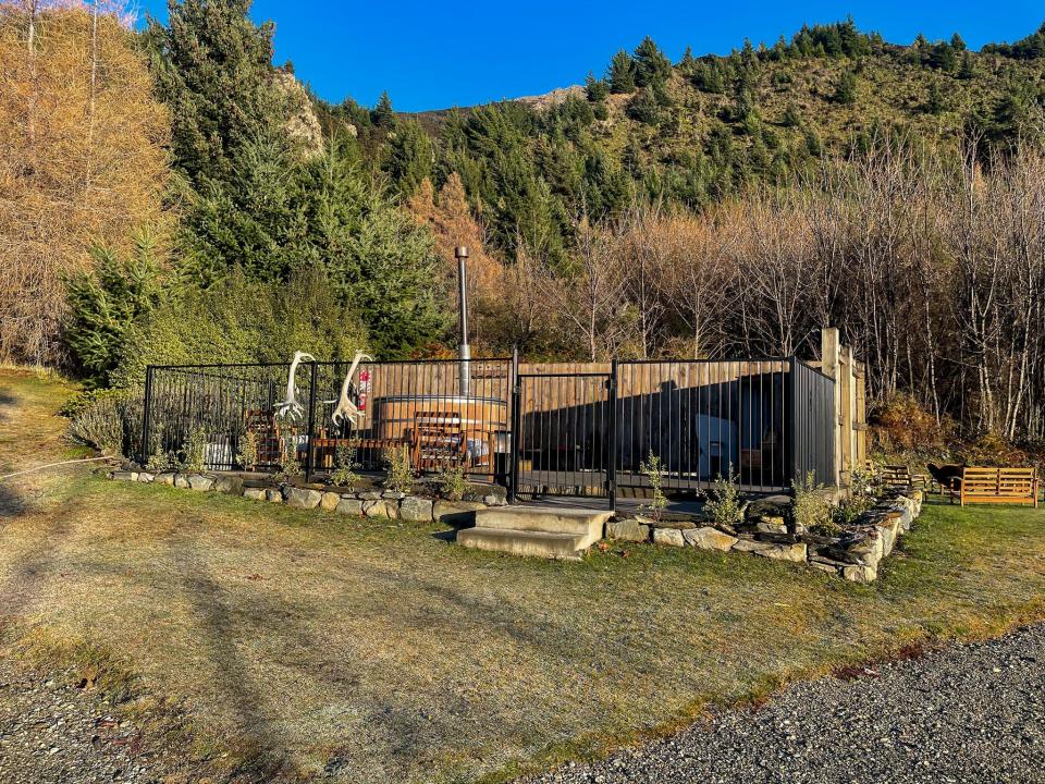 The property also has a hot tub for guests.