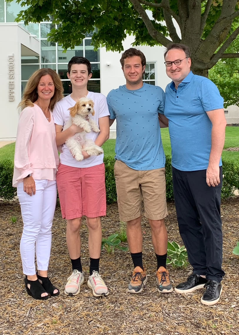 Image: Dylan Buckner, second from right, with his mother, Karen, younger brother, Ethan and father, Chris. Ethan 