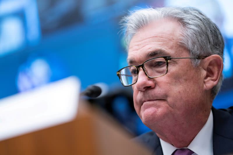 FILE PHOTO: Federal Reserve Chair Powell testifies during the House Financial Services Committee hearing in Washington