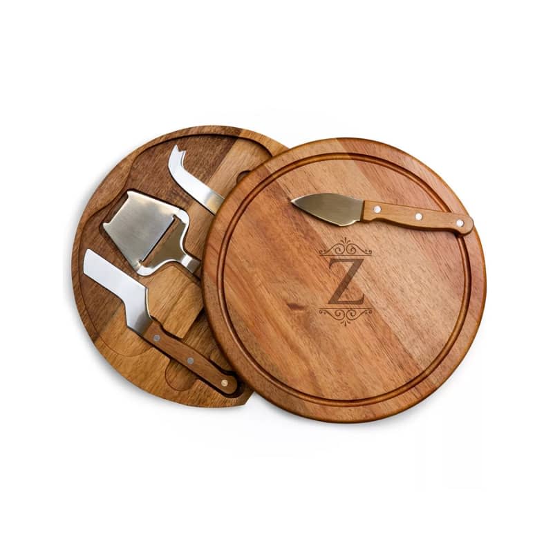 Toscana Monogram Circo Cheese Cutting Board Tools Set