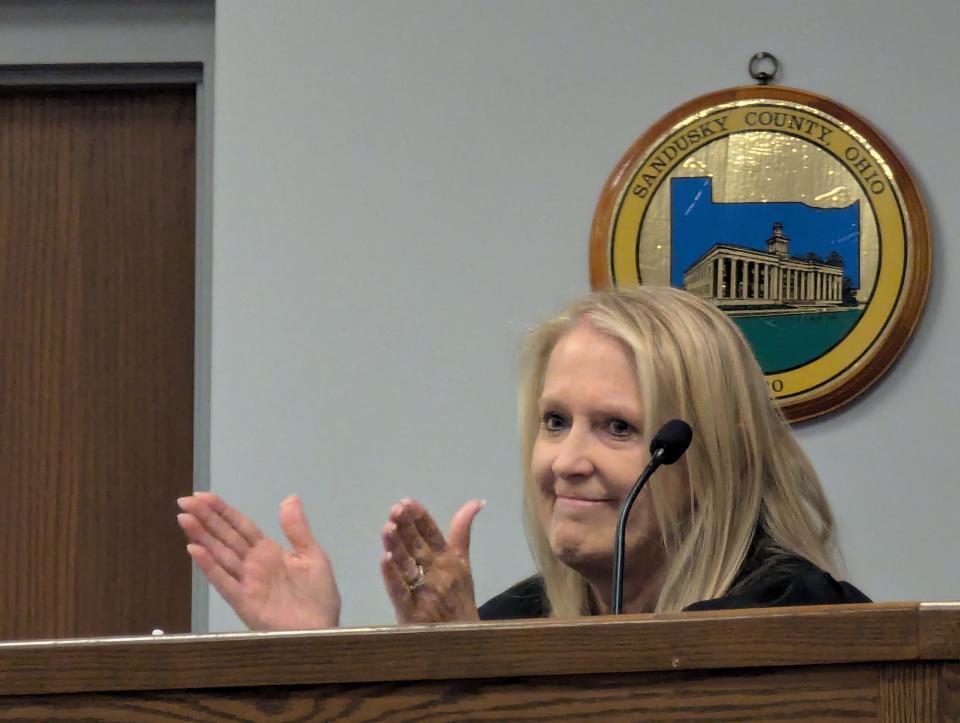 Judge Cynthia Welty applauds as another group graduates from Hope Court. “I have a passion for specialized dockets, especially substance abuse, addiction, mental health, ...,” Welty says.