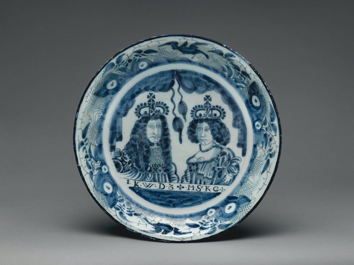 Dutch delftware with a double portrait of William III and Mary II, ca. 1690. The Metropolitan Museum of Art