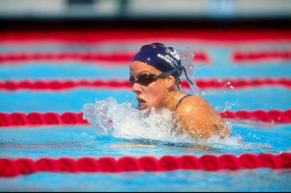 Jamie Cail in action during the Phillips 66 National Championships at the Clovis Swim Complex in Clovis, California.