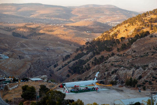 A Boeing 707 aircraft has been converted to a cafe, in Wadi Al-Badhan, just outside the West Bank city of Nablus