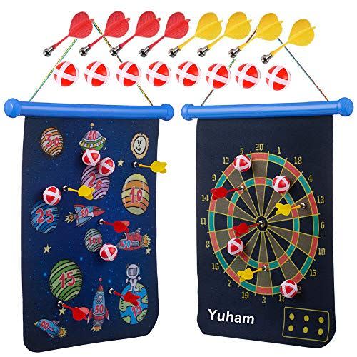 8) Yuham Magnetic Dart Board Indoor Outdoor Games for Kids and Adults, Toys Gifts for 5 6 7 8 9 10 11 12 Year Old Boy, 12pcs Safe Darts, Easily Hangs Anywhere