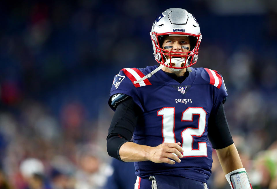 Tom Brady passed Peyton Manning on the all-time passing yardage list on Thursday night. (Getty Images)