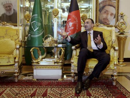 Governor of Mazar-i-Sharif Atta Mohammad Noor speaks during an interview in Mazar-i-Sharif May 26, 2015. REUTERS/Anil Usyan