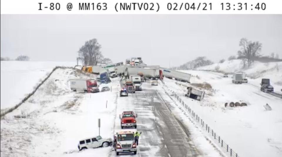 Iowa Department of Transportation tweeted this photo of a crash near Newton around 1:30 p.m. Thursday.