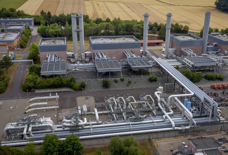 La planta de almacenamiento de gas Reckrod es fotografiada cerca de Eiterfeld, en el centro de Alemania