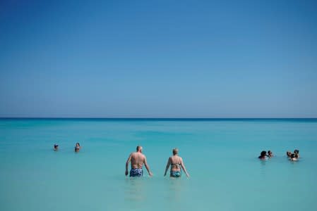 FILE PHOTO: Tourists enjoy the beach in Varadero