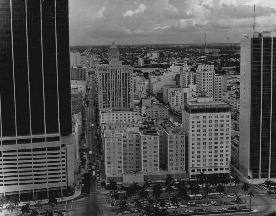 McAllister Hotel from the air in 1973. Bill Kuenzel/Miami Herald File