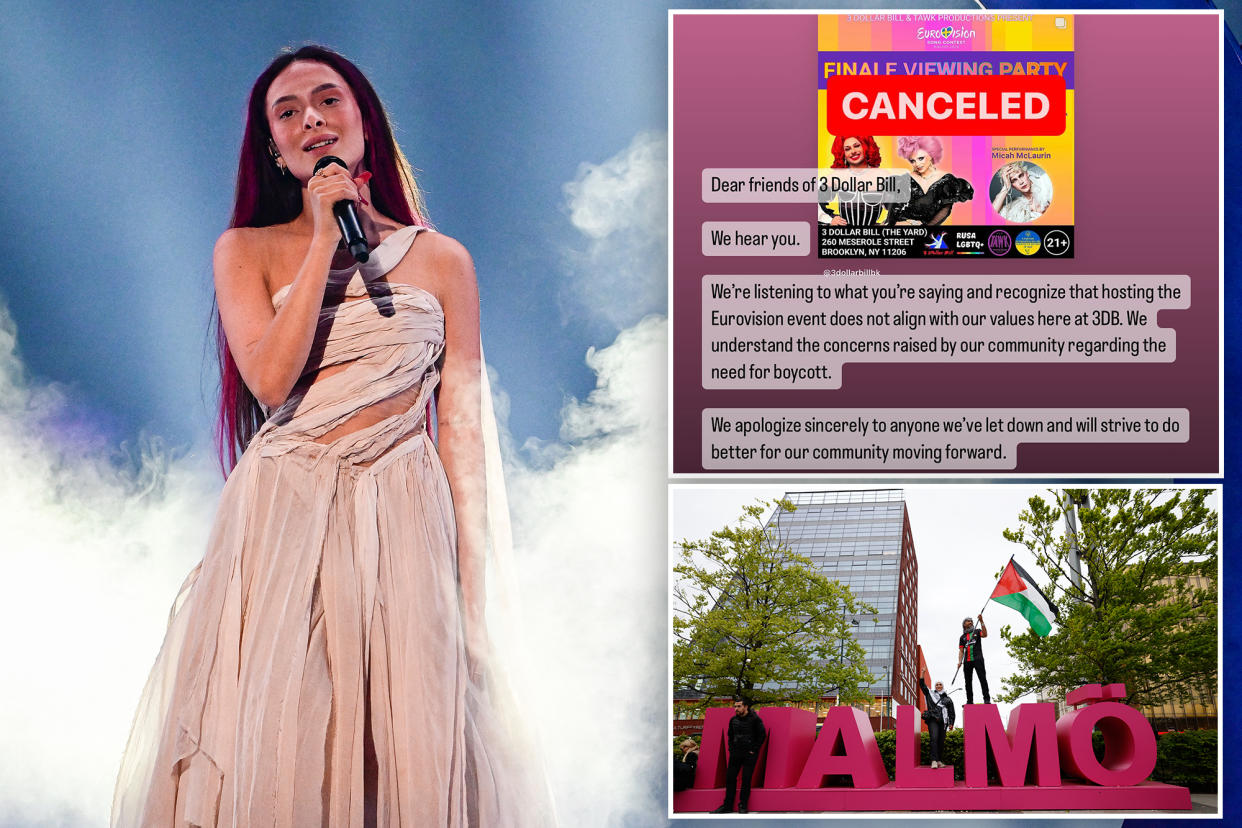 A Brooklyn bar is under fire after canceling a viewing of Eurovision because of an Israeli singer's performance.