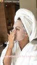 <p>The reality star donned a face mask before the big night.</p>