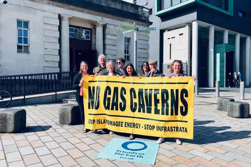 No Gas Caverns campaigners outside the Court of Appeal on Monday, June 17