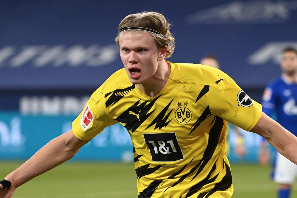 <p>Chelsea have their eye on Borussia Dortmund goal machine Erling Haaland</p> (AFP via Getty Images)