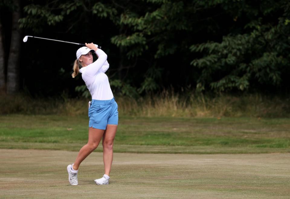 Sweden’s Maja Stark on her way to victory in the ISPS HANDA World Invitational at Galgorm Castle (Peter Morrison/PA) (PA Wire)