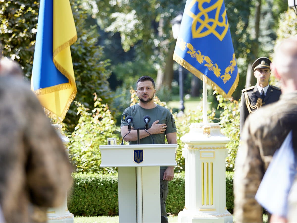 President Zelensky marking Ukraine’s day of independence from Soviet rule and the six-month anniversary of Russia’s invasion (Presidential Office of Ukraine)