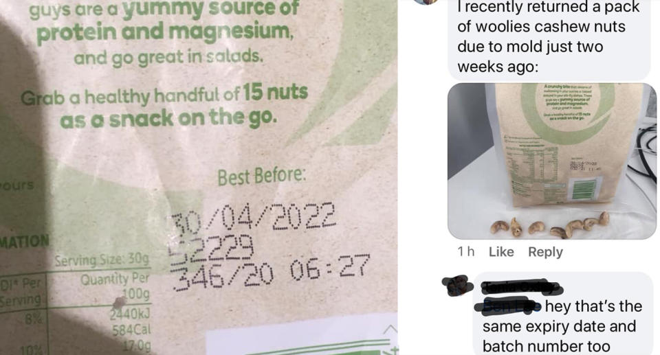 two customers found issues with their Woolworths Macro nuts 