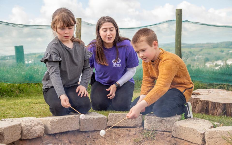 There are no screens or internet on a Go Beyond break – instead the children play games and explore the countryside