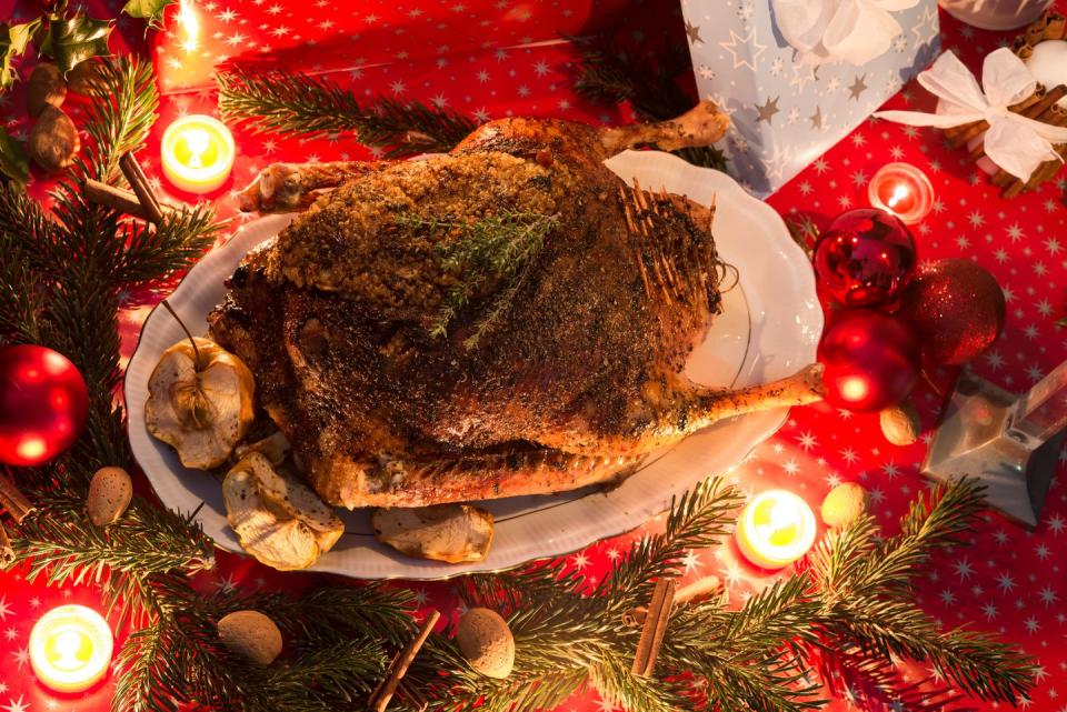 <p><em>Weihnachtsgans</em>, or Christmas goose, is perhaps the most important <a href="https://www.deutschland.de/en/topic/life/eating-christmas-three-traditional-german-dishes-for-december" rel="nofollow noopener" target="_blank" data-ylk="slk:Christmas tradition in Germany;elm:context_link;itc:0;sec:content-canvas" class="link ">Christmas tradition in Germany</a>. There are two theories as to where it came from. Some believe it was an English tradition that made its way to Germany, while others think it comes from a tradition of fasting. Medieval Christians would fast between St. Martin's Day and Christmas, and their dinner after was said to be goose. It is always roasted, and served with other typical German foods, like <em>Spätzle</em>, <em>Knödel</em>, and red cabbage. For dessert, you can expect <em>Lebkuchen</em>, a soft gingerbread cookie.</p>