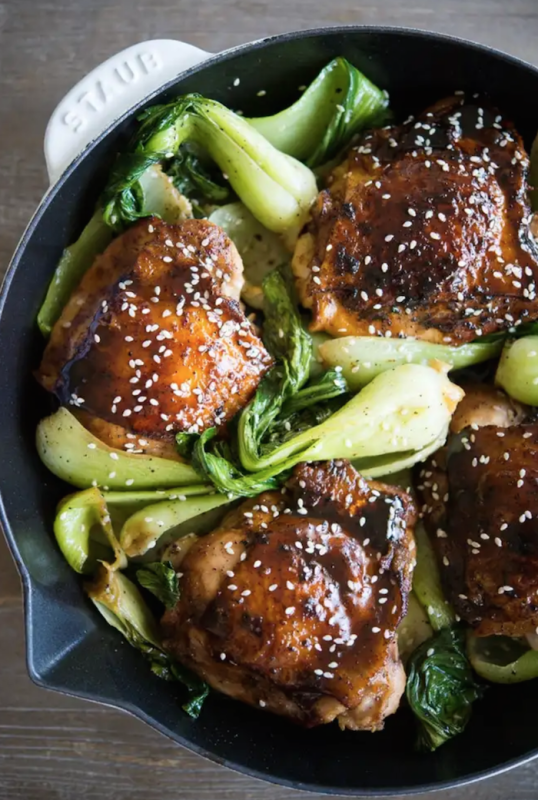 <p>This homemade, paleo teriyaki sauce on chicken thighs and perfectly steamed bok choy is going to knock your socks right the heck off.</p><p><strong>Get the recipe: <a href="https://fedandfit.com/paleo-teriyaki-chicken-thighs-bok-choy/" rel="nofollow noopener" target="_blank" data-ylk="slk:Paleo Teriyaki Chicken Thighs with Bok Choy;elm:context_link;itc:0;sec:content-canvas" class="link rapid-noclick-resp"><em>Paleo Teriyaki Chicken Thighs with Bok Choy</em></a></strong></p>