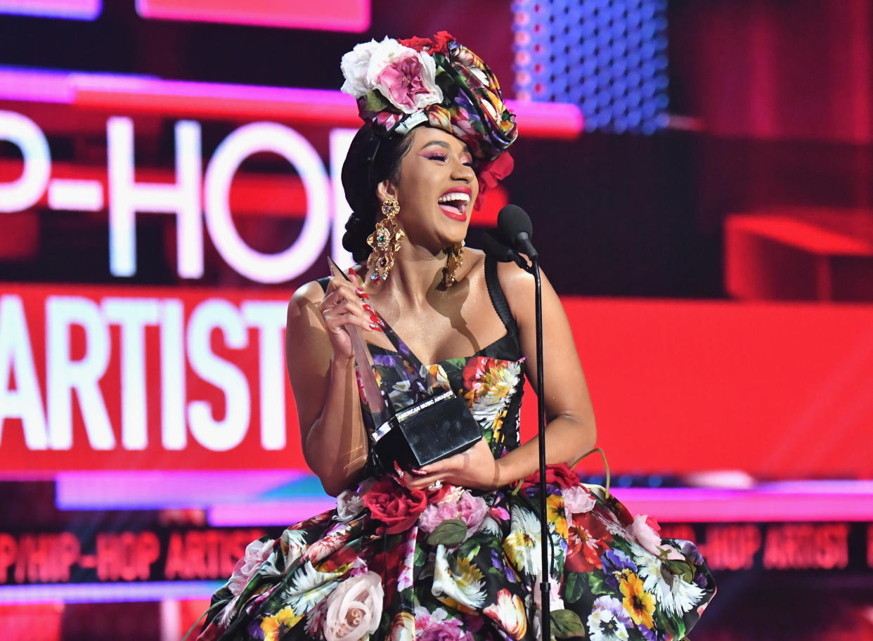 Cardi B delivers a message to her haters.&nbsp; (Photo: Jeff Kravitz/AMA2018 via Getty Images)