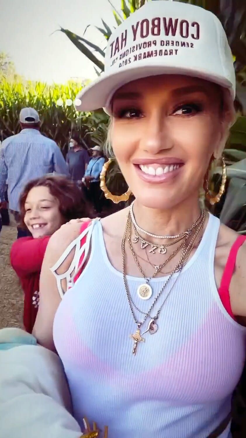 Gwen Stefani Hits the Corn Maze with Sons Zuma and Apollo, Along with Her Brother's Family