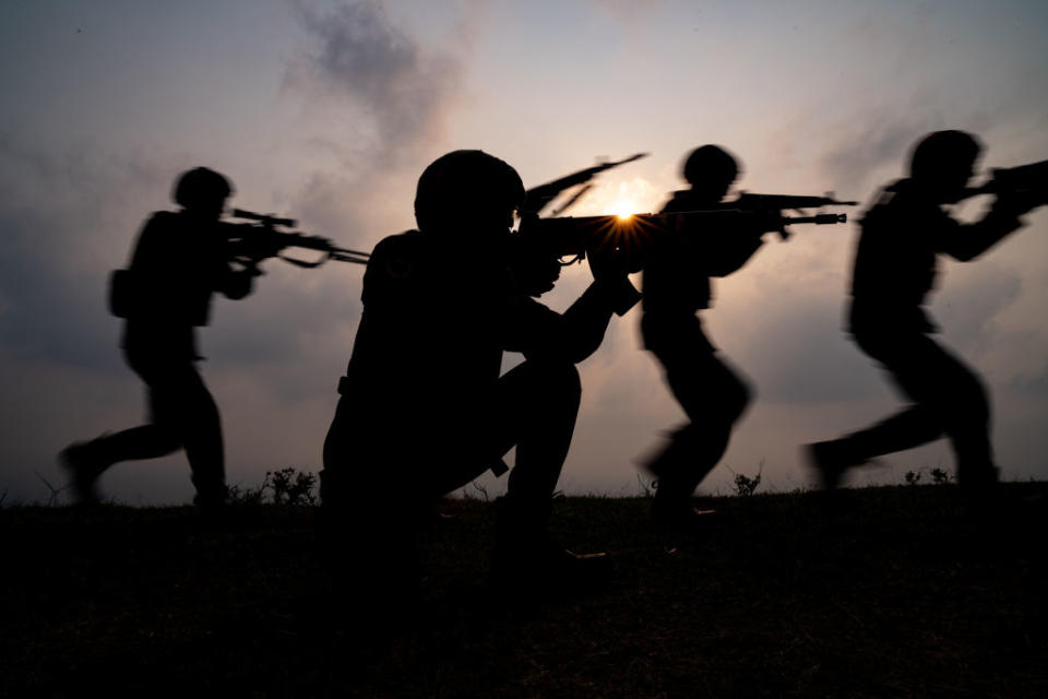 Military training exercise in China.