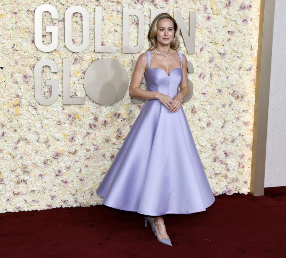 Brie Larson on the red carpet of the 81st Annual Golden Globe Awards held at the Beverly Hilton Hotel