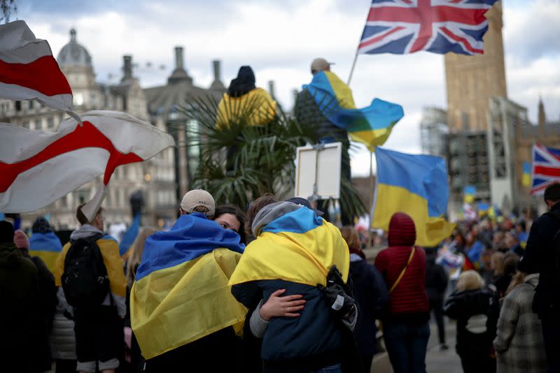 Protest against Russia's invasion of Ukraine, in London
