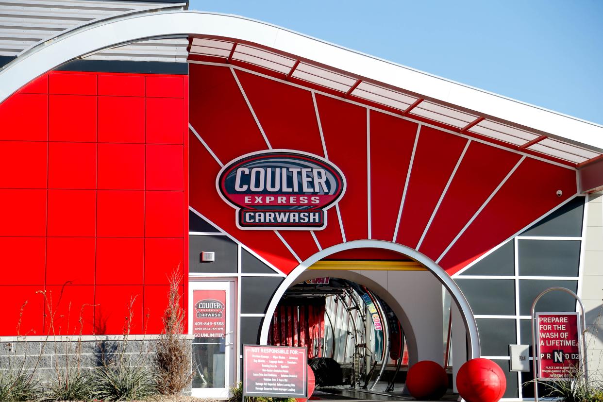 The Oklahoma City area is seeing a rise in colorful car washes, like this Coulter Express one at 10720 N May Ave. in The Village.