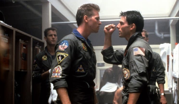 Maverick and Iceman face off in Top Gun.