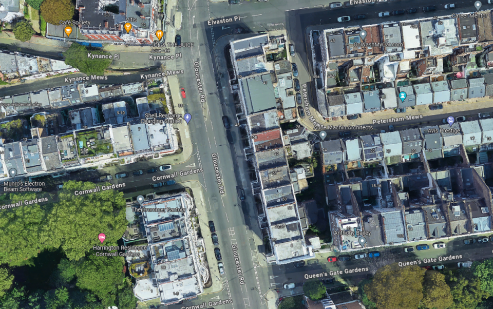 Satellite images show that other rooftops nearby have been developed (Google Maps)