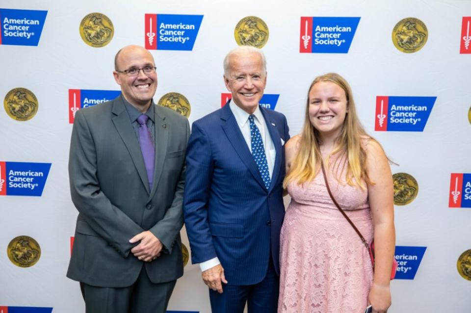 In 2018, Ellie Boyle and her father met Biden at an American Cancer Society event. (Photo: Ellie Boyle)